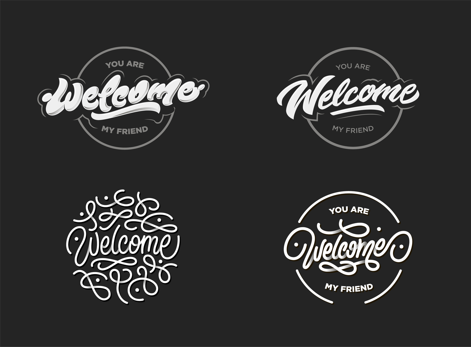 Welcome lettering bundle