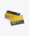 Stack of Textured Business Cards Mockup