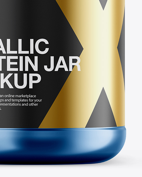 Metallic Protein Jar Mockup - Front View