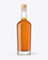 Clear Glass Bottle with Whiskey Mockup