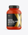 Matte Plastic Protein Jar Mockup - Front View