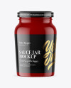 Glossy Sauce Jar Mockup - Front View Glossy Sauce Jar Mockup - Front View