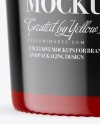 Glossy Sauce Jar Mockup - Front View Glossy Sauce Jar Mockup - Front View