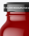 Glossy Sauce Jar Mockup - Front View Glossy Sauce Jar Mockup - Front View