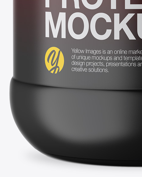 Matte Protein Jar W/ Shrink Sleeve Mockup