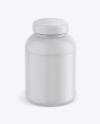 Matte Plastic Protein Jar Mockup - Front View (High-Angle Shot)