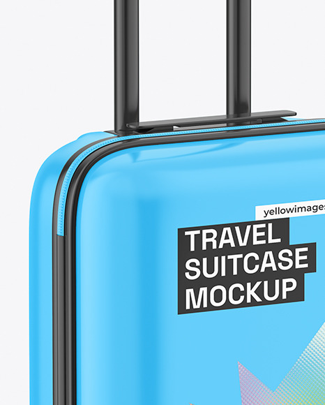 Glossy Travel Suitcase Mockup