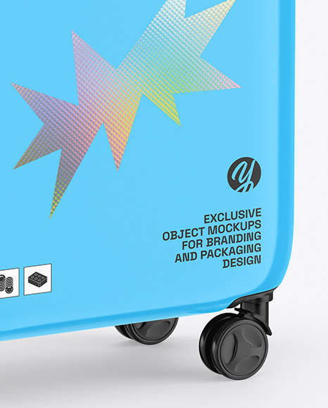 Glossy Travel Suitcase Mockup