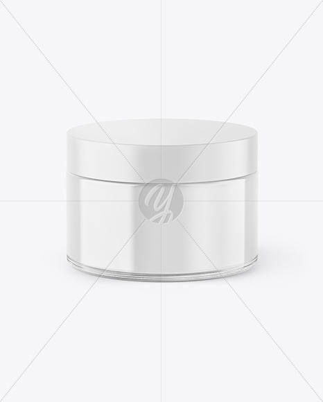 Clear Glass Cosmetic Jar Mockup