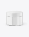 Clear Glass Cosmetic Jar Mockup