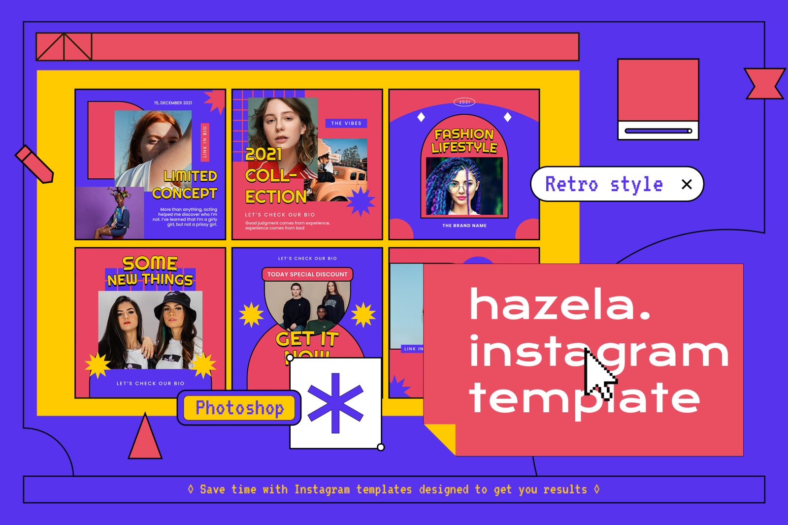 Hazela 90&#039;s Instagram Template