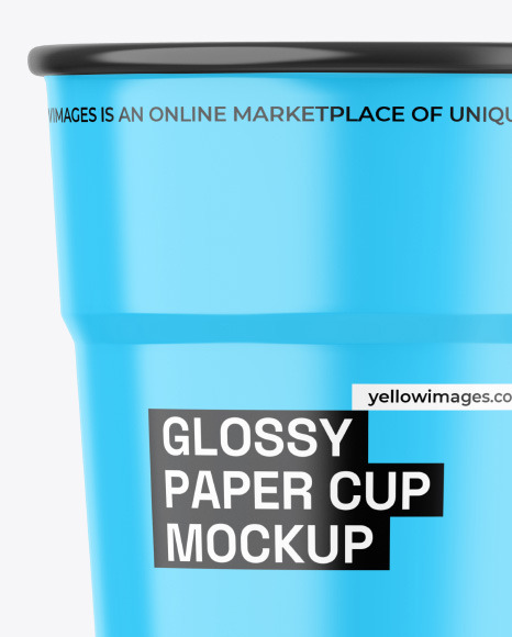 Glossy Paper Coffee Cup Mockup