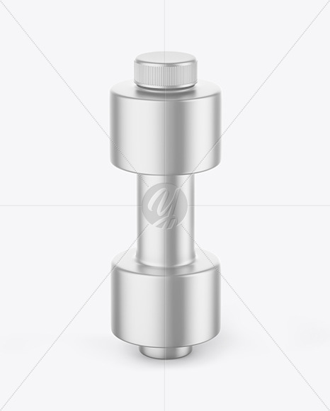 Metallized Dumbbell Bottle Mockup