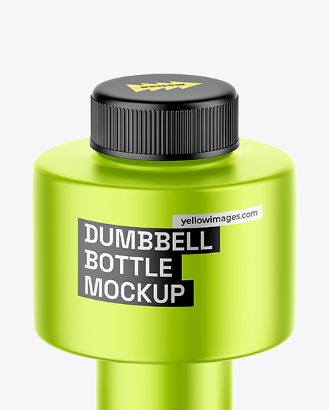 Metallized Dumbbell Bottle Mockup