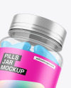 Clear Jar with Soft Gel Capsules Mockup