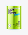 Glossy Metallic Paint Can Mockup