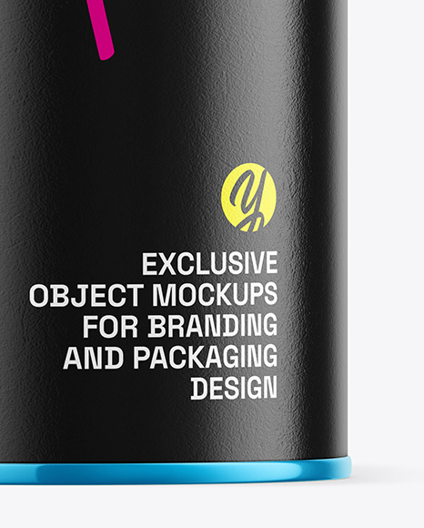 Glossy Metallic Paint Can Mockup