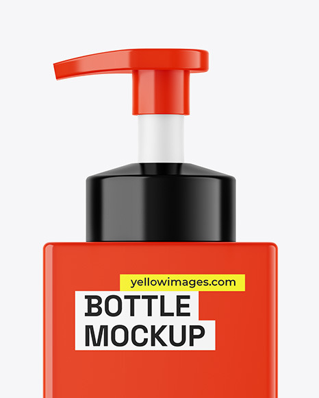 Glossy Bottle W/ Pump Mockup