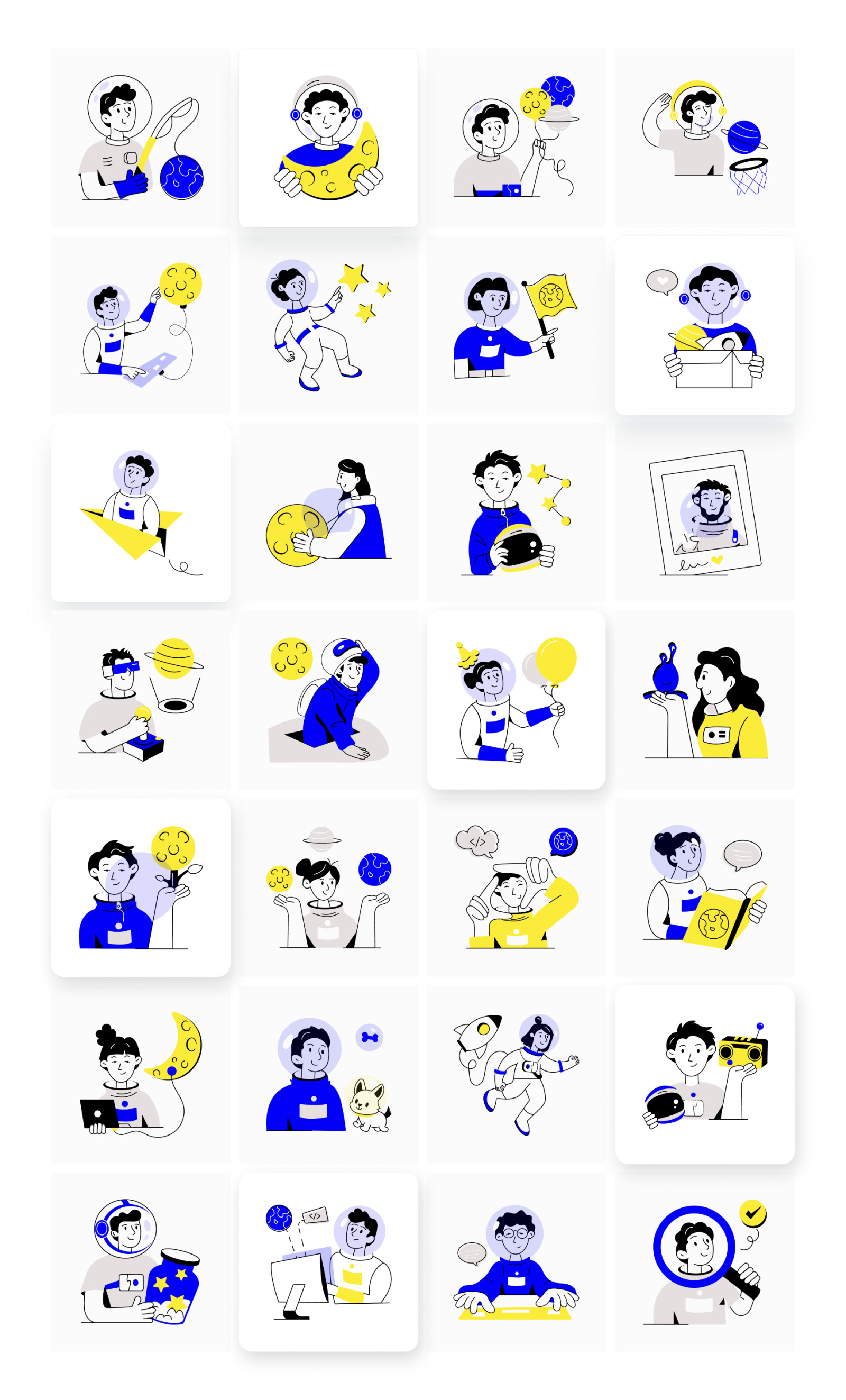 Animated Astronaut Illustration Set Animated Astronaut Illustration Set