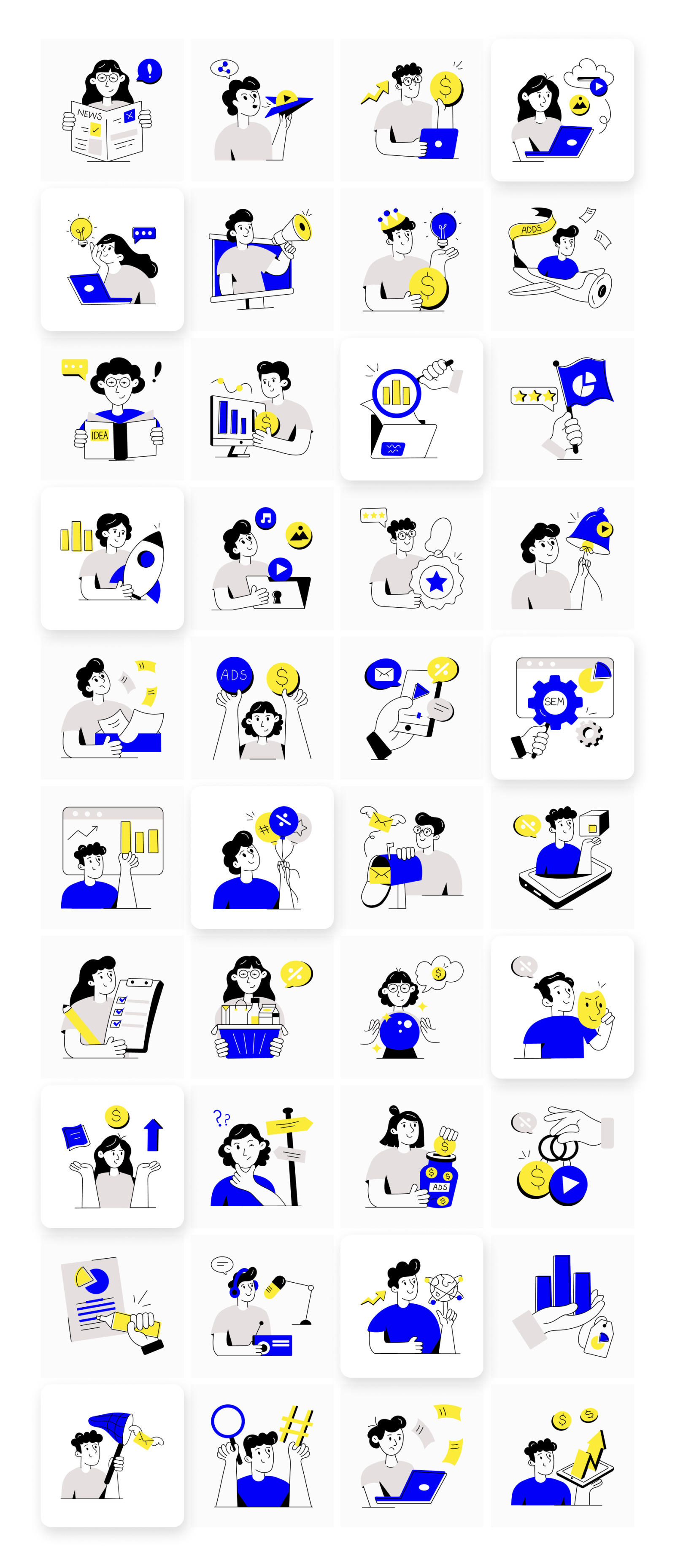 Marketing and SEO Illustration Set Marketing and SEO Illustration Set