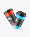 Two Glossy Coffee Cups Mockup