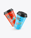 Two Glossy Coffee Cups Mockup