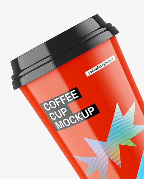 Two Glossy Coffee Cups Mockup