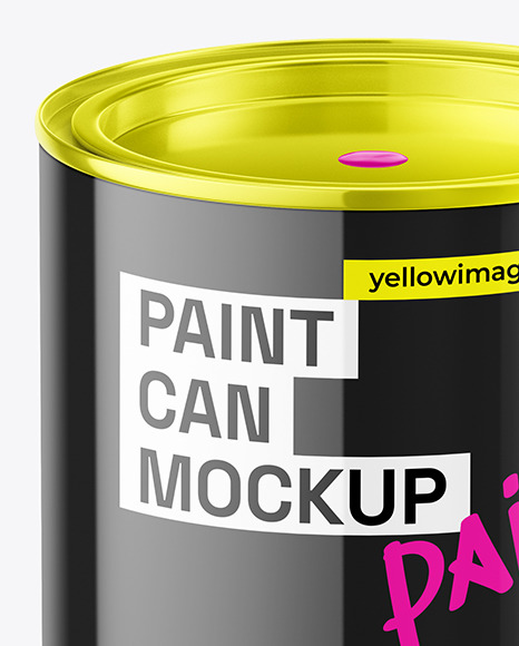 Glossy Paint Can Mockup