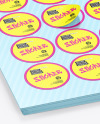 Sheets with Round Stickers Mockup