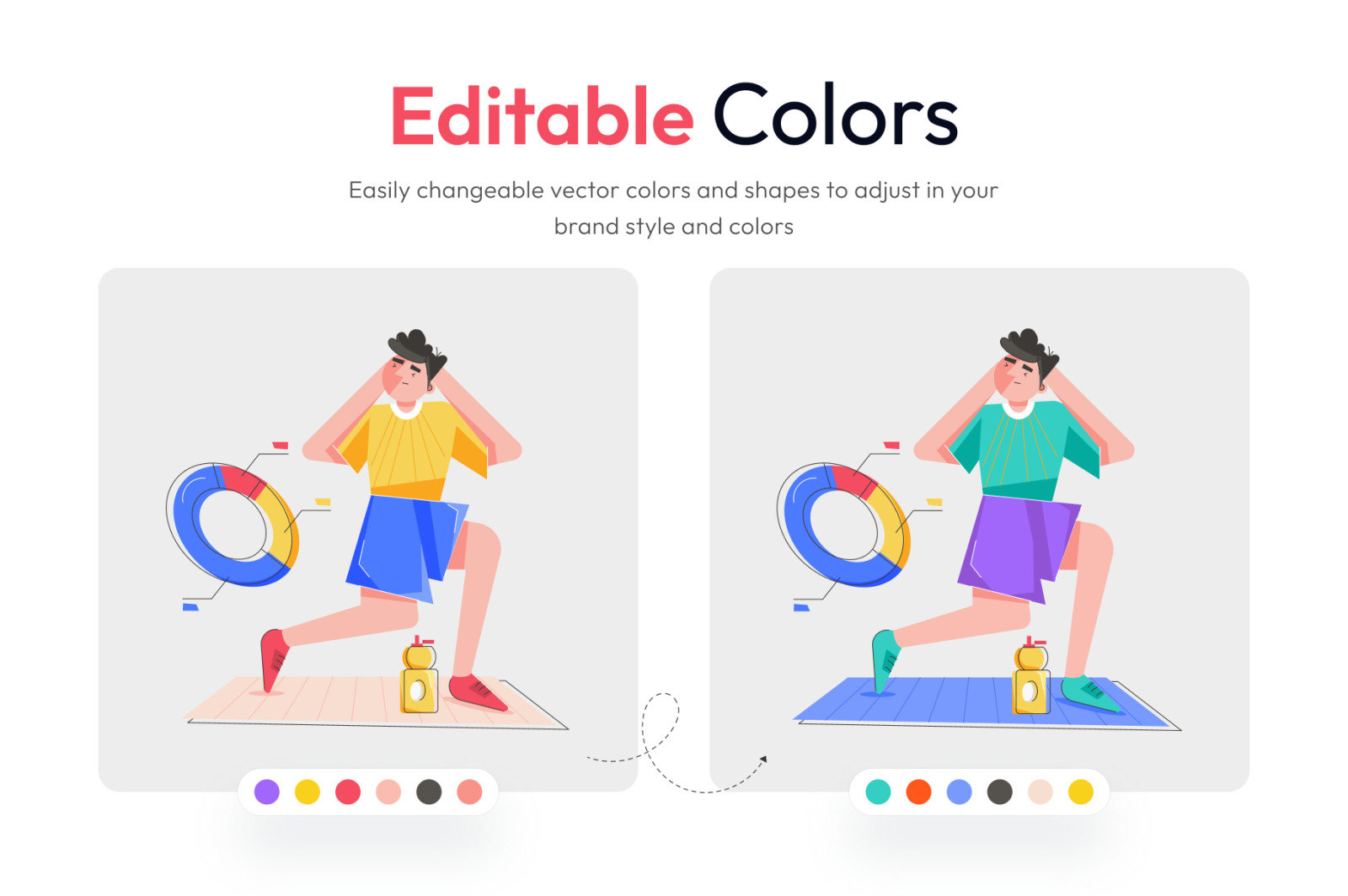 Animated Fitness Illustration Set