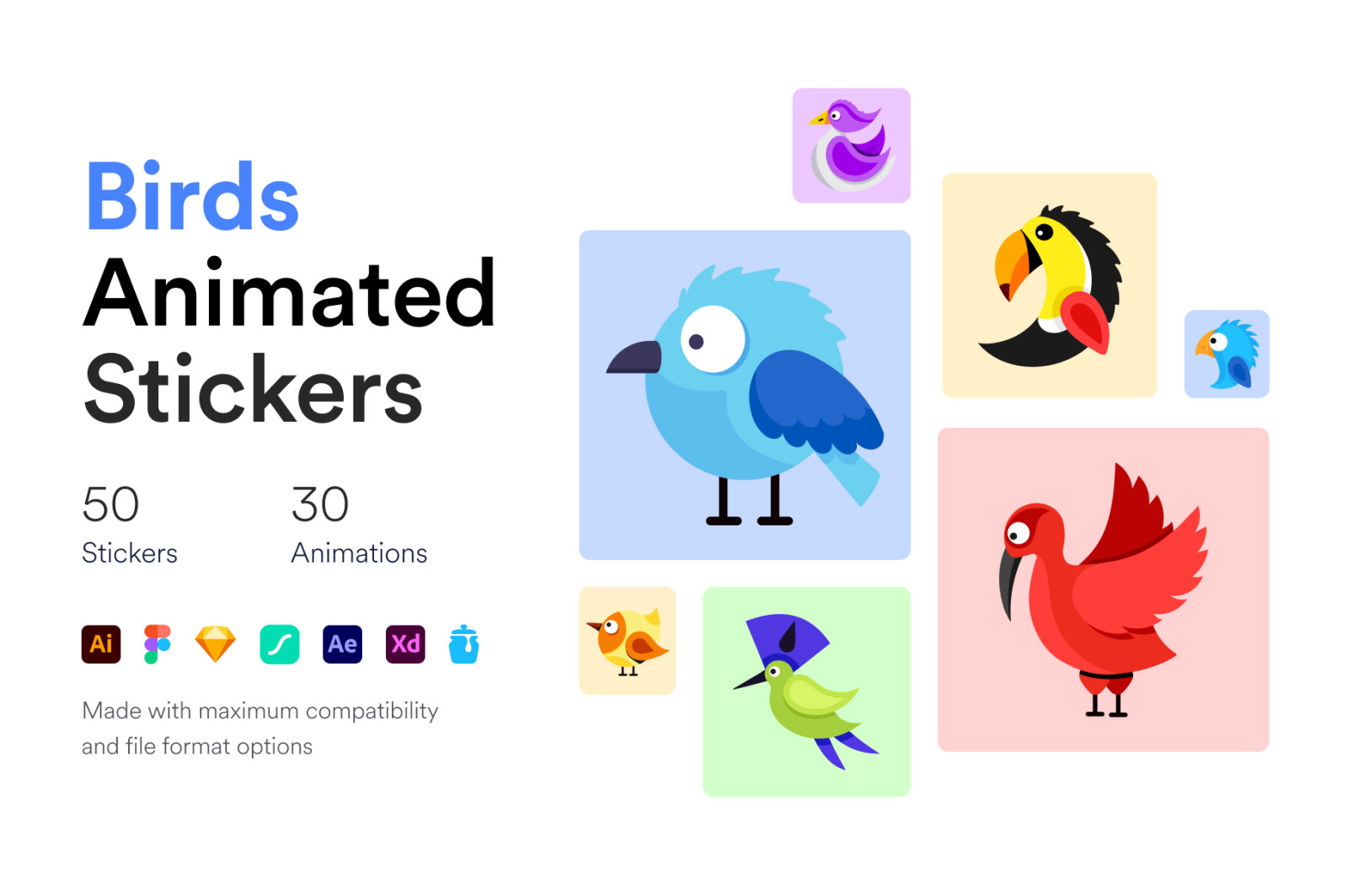 Animated Bird Stickers