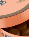 Round Box of Chocolate Sweets Mockup