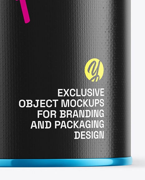 Glossy Metallic Paint Can Mockup