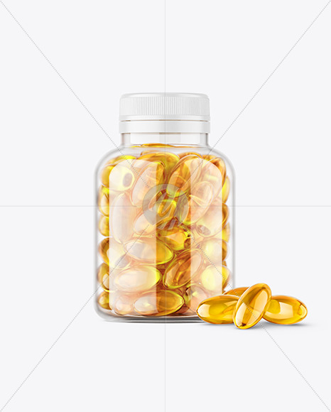 Clear Jar with Fish Oil Mockup