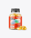 Clear Jar with Fish Oil Mockup