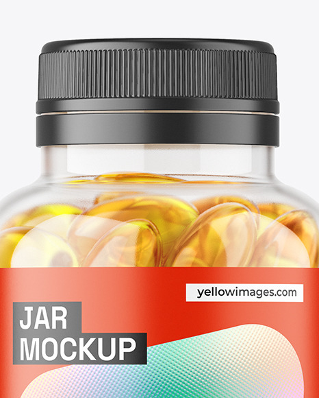 Clear Jar with Fish Oil Mockup