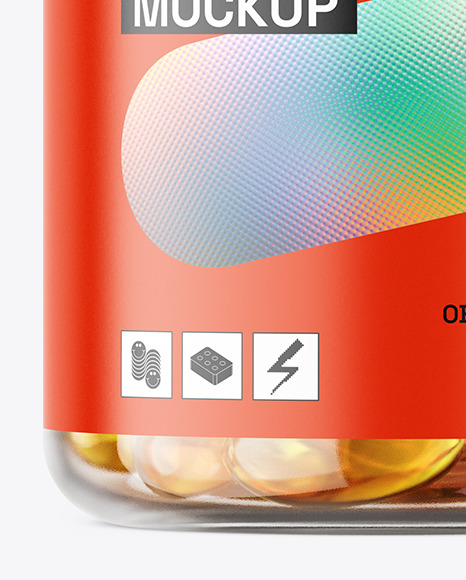 Clear Jar with Fish Oil Mockup