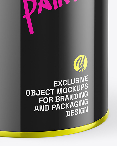 Glossy Paint Can Mockup