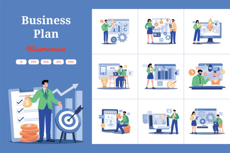 M725_Business Plan Illustration_Part 01 - People working