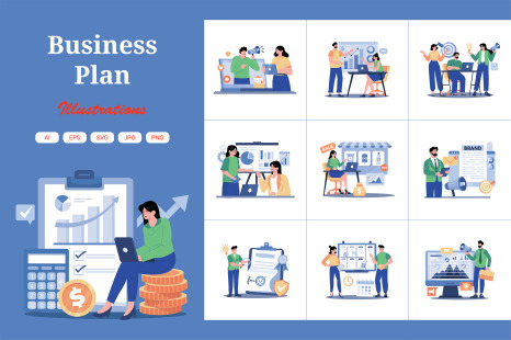 M725_Business Plan Illustration_Part 02 - People working