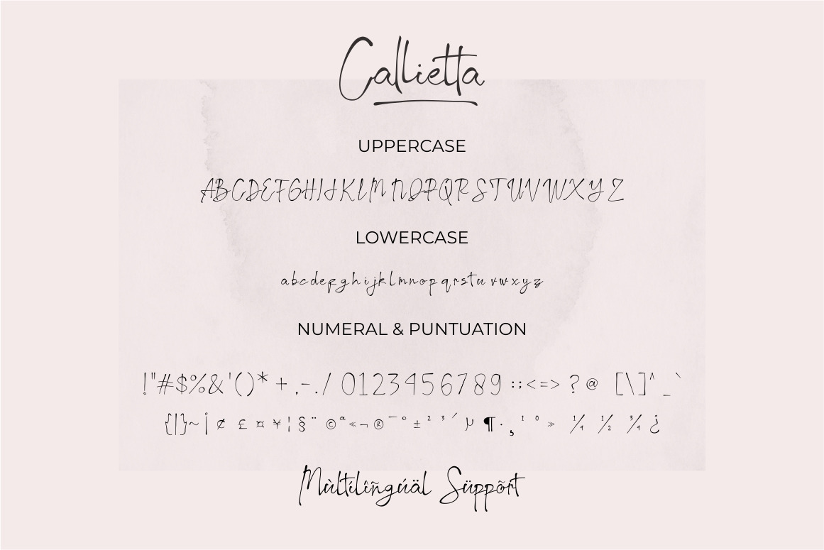Callietta - handwritten font Callietta - handwritten font