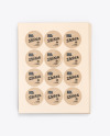 Sheets with Kraft Round Stickers Mockup