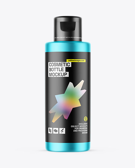 Matte Metallic Cosmetic Bottle Mockup - Matte+lotion
