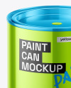 Glossy Metallic Paint Can Mockup