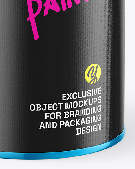 Glossy Metallic Paint Can Mockup