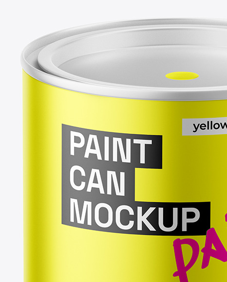 Matte Metallic Paint Can Mockup