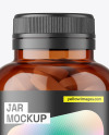 Amber Jar with Pills Mockup