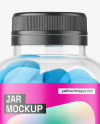 Clear Jar with Tablets Mockup