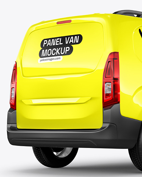 Panel Van Mockup - Back Half Side View