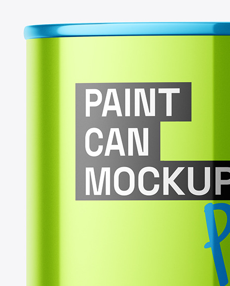 Glossy Metallic Paint Can Mockup